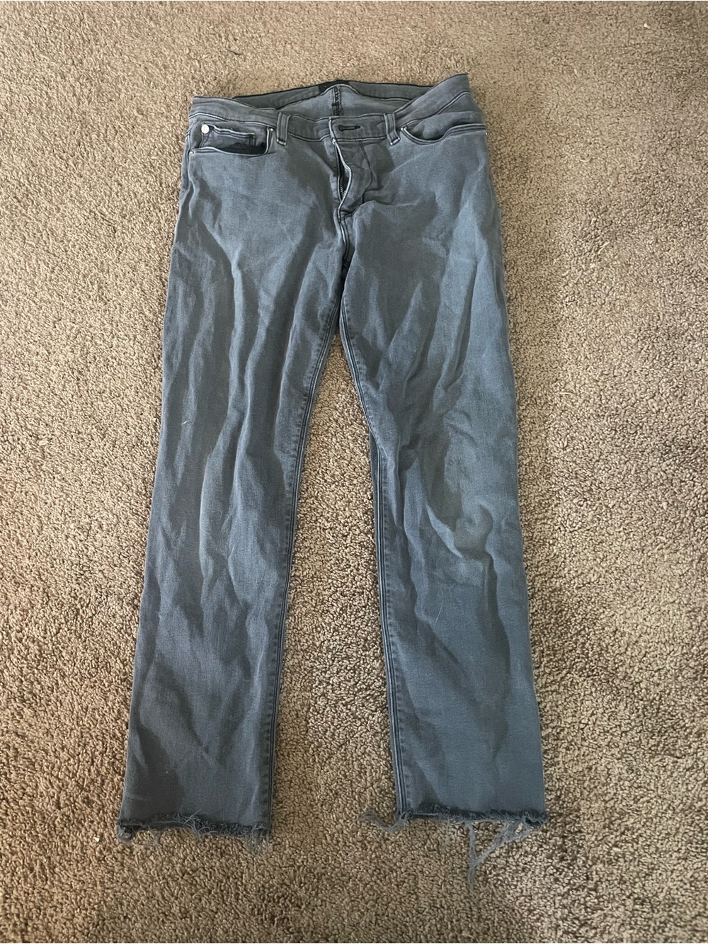 Hudson Jeans Gray Straight-Leg Denim with Branded Tag